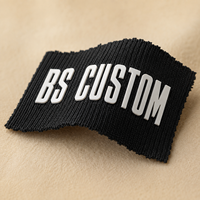 Étiquette tissée OEM en silicone surélevé avec texte imprimé contrastant pour marque de vêtements