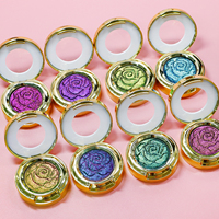 Fard à paupières pressé à effet caméléon avec logo personnalisé, couleur changeante, pailleté métallique, palette de fards à paupières à effet changeant de couleur