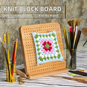 <span class=keywords><strong>Planche</strong></span> à Blocs en Bois Personnalisable avec Logo, 20 Épingles, Accessoire pour <span class=keywords><strong>Crochet</strong></span> et Tricot, Idéal pour Projets Domestiques et Cadeaux - Product Image 2