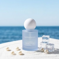 Bouteille de parfum vide en verre de haute qualité 30ml 50ml avec support pour casquette, logo personnalisé et pulvérisateur à brume fine de couleur variée