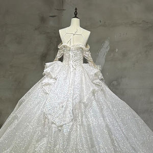 Wx96 Nouvelle robe de mariée élégante de style palais féérique haut de gamme avec motif de diamants pailletés Jancember - Product Image 5