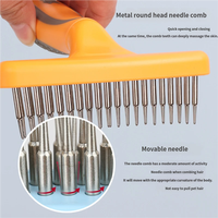 Brosse de toilettage pour animaux de compagnie : Peigne à chat et chien pour démêler les nœuds, éliminer les poils morts et nettoyer