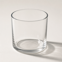 Vente en gros de porte-bougies en verre transparent à base ronde en arc, petits gobelets en verre pour la décoration d'ambiance intérieure