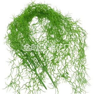 Plante artificielle murale Lai Cai Lai Dragon Beard Grass Vine 30cm-100cm verte et blanche pour décoration de mariage, extérieur et balcon - Product Image 4