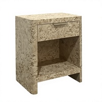 Table de chevet moderne à 1 tiroir, aspect bois de palisandre, rangement ouvert durable, pour salon, chambre, hôtel et entrée