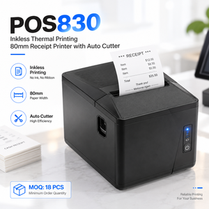 เครื่องพิมพ์ใบเสร็จความร้อน POS830 80 มม. ของแท้ใหม่ ขายส่ง 5 ช่องเชื่อมต่อ WiFi USB Ethernet Serial Port พร้อมใบมีดตัดอัตโนมัติ สำหรับพีซี - Product Image 1