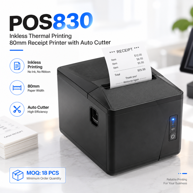 Original New Wholesale POS830 80mm Thermal Receipt Printer 5 Interfaces WiFi  USB Ethernet Serial Port Auto Cutter PC
