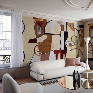 Papier peint de décoration murale d'intérieur personnalisé Papier peint mural d'art abstrait géométrique personnalisé - Product Image 2