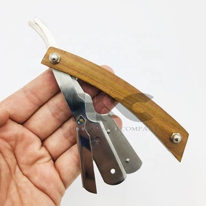 Maquinilla de afeitar profesional, mango de madera, hoja reemplazable superior recta de acero inoxidable, Logo personalizado, la mejor oferta - Product Image 2