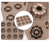 Moule à gâteau en métal antiadhésif à 24 cavités, écologique, pour mini-gâteaux floraux, idéal pour la cuisson des muffins - Vente en gros