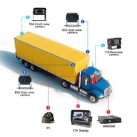 Sistema DVR de Caja Negra para Vehículos con Monitoreo de Punto Ciego de 360 Grados, Cámara de Visión Delantera y Trasera para Auto, Autobús, Camioneta, Monitor, GPS, Kit WiFi