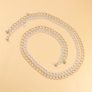 โซ่คาดเอวเงินทิเบตสำหรับผู้หญิง พร้อมจี้รูปทรงกลม เครื่องประดับสำหรับงานปาร์ตี้สไตล์ฮิปฮอป - Product Image 3