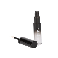 Tubes de brillant à lèvres vides en plastique avec applicateur à baguette dégradé noir et transparent de 5 ml, personnalisables avec logo, pour emballage cosmétique en gros