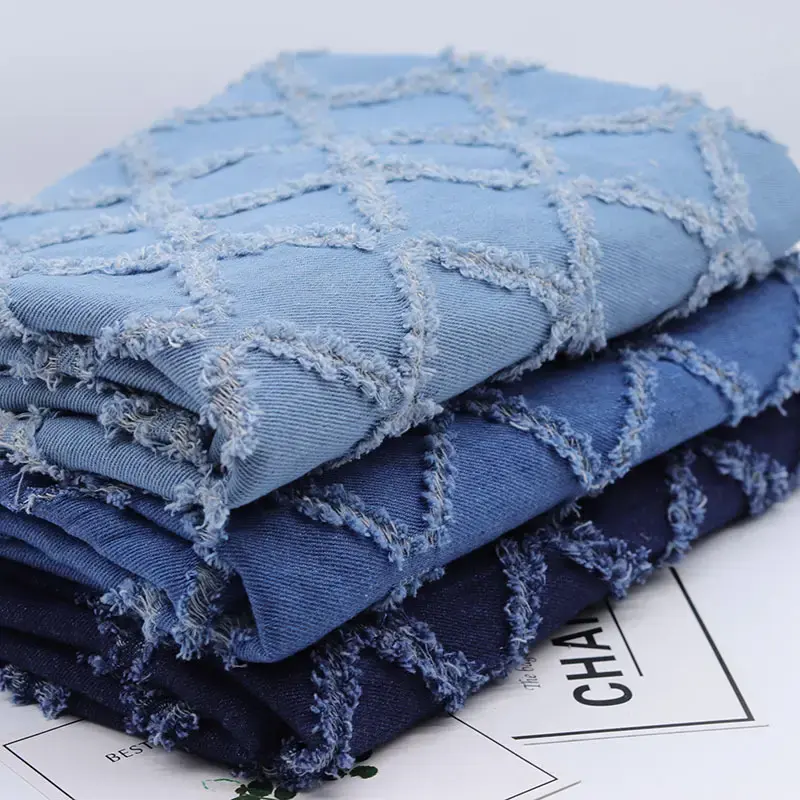 Factory Price Washed Twill Woven 100% Cotton Print Dyed Jacquard Denim Fabric For Jeans Coat Clothing