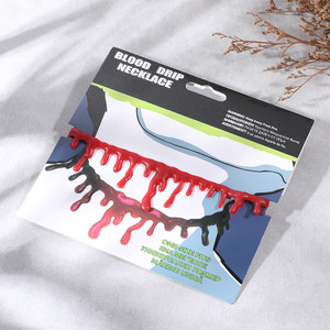 Collana <span class=keywords><strong>di</strong></span> Halloween per Europa e America, Design Creativo con Taglio Sanguinoso e Finto <span class=keywords><strong>Sangue</strong></span> Rosso che Gocciola dallo Strozzolo - Product Image 3