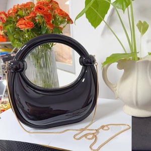 Nuova borsa primavera estate da donna per festa a mezzaluna borsa da sera in acrilico oro e <span class=keywords><strong>argento</strong></span> <span class=keywords><strong>pochette</strong></span> da donna - Product Image 4