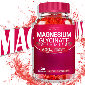 Gomitas de Glicinato de Magnesio Sin Azúcar en Existencia, Fórmula Premium para Mejorar la Memoria y el Sueño, 120 Gomitas/Botella, Natural y Personalizable - Product Image 1