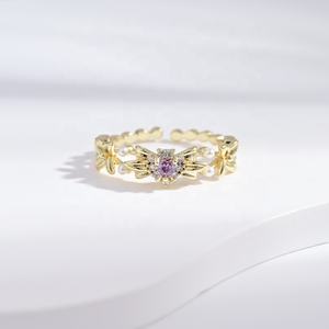 Anillo pequeño de plata S925 con piedra natural, diseño sencillo y moderno, anillos apilables con circonitas de colores para mujer, para compromiso o matrimonio. - Product Image 3