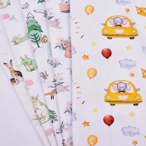 Chuxin Textile Breathable Custom Design Cartoon Digital Printing 100 Bamboo Jersey Fabric Wholesale