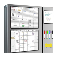 Ensemble de calendriers magnétiques pour réfrigérateur avec planificateur hebdomadaire, calendrier mensuel et bloc-notes, organisateur de maison imprimé sur mesure