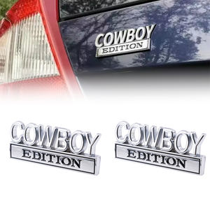 3d מכונית מדבקות קאובוי מהדורה כרום סמל המכונית האחורי הצד האחורי הדלת הפנדר בנדר פגוש תג מתכת מדעוני עבור f250 silverdo - Product Image 1