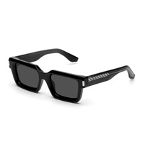 Lunettes de soleil unisexes surdimensionnées rétro européennes et américaines, style streetwear hip-hop, avec monture rectangulaire épaisse en métal et protection UV400