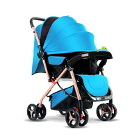 Poussette compacte pliable 2-en-1 à 8 roues, légère, pour bébés de 0 à 3 ans, avec plateau pour enfants