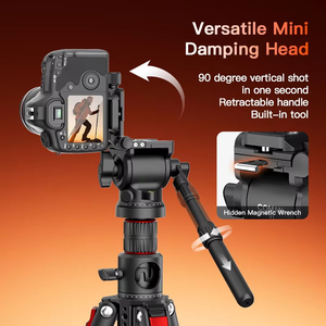 Trípode de Aluminio para Cámara DSLR/Sin Espejo, <span class=keywords><strong>COMAN</strong></span> KX3939MINI V1 181cm 5kg con Cabezal Fluido y Columna Central Horizontal - Product Image 3