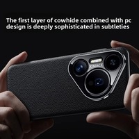 Coque rigide originale pour HUAWEI PURA 80 PRO PURA80Ultra protection d'objectif de luxe en cuir naturel plaqué antichoc coque arrière de téléphone