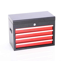 Boîte à outils professionnelle en acier laminé à froid de 18 pouces, portable, design modulaire, verrouillable, 4 tiroirs, compartiment de rangement supérieur, OBM