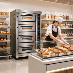<span class=keywords><strong>Four</strong></span> à gaz commercial 1 niveau 2 plateaux avec plaque de cuisson en pierre 150 mm et tuyau d'évacuation rétractable pour pain artisanal et baguette - Product Image 4