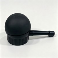 Flacon doseur en plastique PS noir mat pour poudre capillaire densifiante, 30g, 40g, 50g, 100g, 150g, pour poudre volumisante