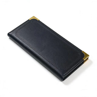 Carpeta de Cuero PU de Lujo para Tarjetas de Crédito, Porta Facturas, Tarjetero, Ranura para Facturas, Banda Elástica, Porta Menús para Restaurantes y Bares