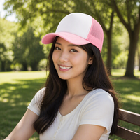 Casquette de baseball unisexe en mousse avec logo personnalisé, blocs de couleur, maille respirante, protection solaire pour l'été et les activités de plein air