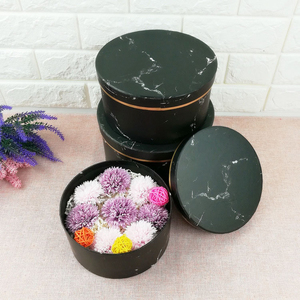 Tamaño personalizado y la impresión de borde de oro regalo de sombrero redondo de mármol de cilindro de papel de harina de flor - Product Image 3