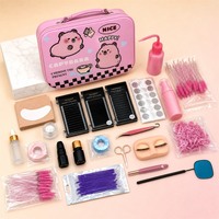 Kit de démarrage pour outils de maquillage, kit de formation aux extensions de cils, boîte de vente en gros, kit d'outils de pratique pour extensions de cils avec étiquette privée