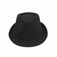 Chapeau Fedora en feutre de polyester à la mode avec chapeau Panama de style jazz noir à large bord pour tenue décontractée applicable pour le printemps automne hiver