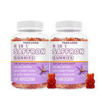 Gummies de Safran Personnalisées OEM pour Adultes, Sans Sucre, Supplément Herbal 6-en-1 avec Ashwagandha, GABA, Vitamines B12, C et D pour la Mémoire et le Sommeil