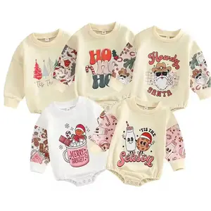 Ropa de bebé de otoño, sudadera infantil de Navidad, mameluco de burbujas