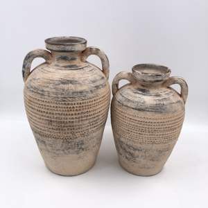 Grand Pot Amphora Décor Antique Urnes Design Rétro Vase De Sol Poterie Pot De Fleur avec Poignées pour Hôtel Maison Ferme Décor - Product Image 2