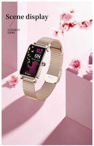 여성용 ZX19 스마트 피트니스 시계 스틸 밴드 추적 심박수 혈압 산소 월경 기간 - Product Image 6