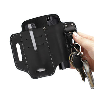 내구성 있는 가죽 전술용 칼집 벨트 장착형 멀티툴 홀더 (칼 및 손전등용) 헤비듀티 아웃도어 기어 액세서리 - Product Image 4