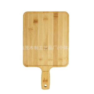 Plateau de service rond en bambou avec poignée pour pizza, gâteau, pain, steak - Product Image 5