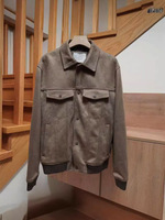 Blouson d'aviateur en daim de haute qualité à col rabattu de conception personnalisée OEM