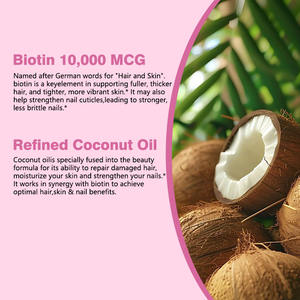 Suplemento de extracto de biotina orgánica al por mayor, soporta un cabello más largo y grueso y promueve una salud fuerte, cápsulas blandas de biotina - Product Image 4