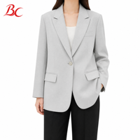 Blazer pour femme, veste de costume de bureau, revers cranté, bouton unique, poches à rabat, coupe ajustée, tenue de travail professionnelle, manteau formel