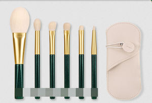 Ensemble de pinceaux de maquillage professionnels en poils synthétiques or rose, 6 pièces, pinceaux éventail quotidiens pour le visage, outil cosmétique à marque privée - Product Image 3