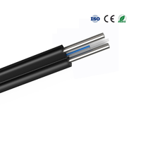 1 2 CORE 1km 2km 3km GJXFH Cable de caída de fibra óptica FTTH Cable de caída de fibra de modo único plano para interiores y exteriores