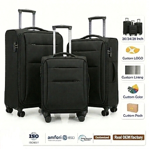 Valise de voyage à roulettes en tissu Oxford de haute qualité 20/124/28 pouces, sac de pilote à 4 roues pivotantes avec serrure TSA, bagages cabine - Product Image 1