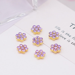 Fleurs en strass 10 mm à dos plat, décorations pour nail art, accessoires DIY multicolores - Product Image 2